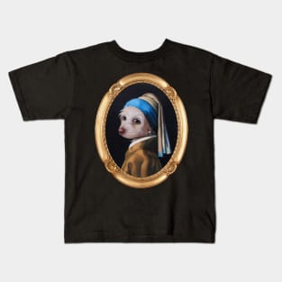 The Dog With the Pearl Earring (Gold Frame) Kids T-Shirt